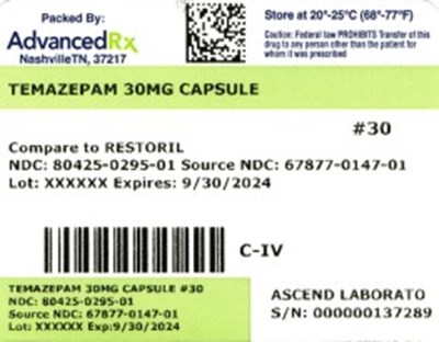Temazepam 30mg 80425-0295-01.jpg label 1 - Temazepam 30mg 80425 0295 01